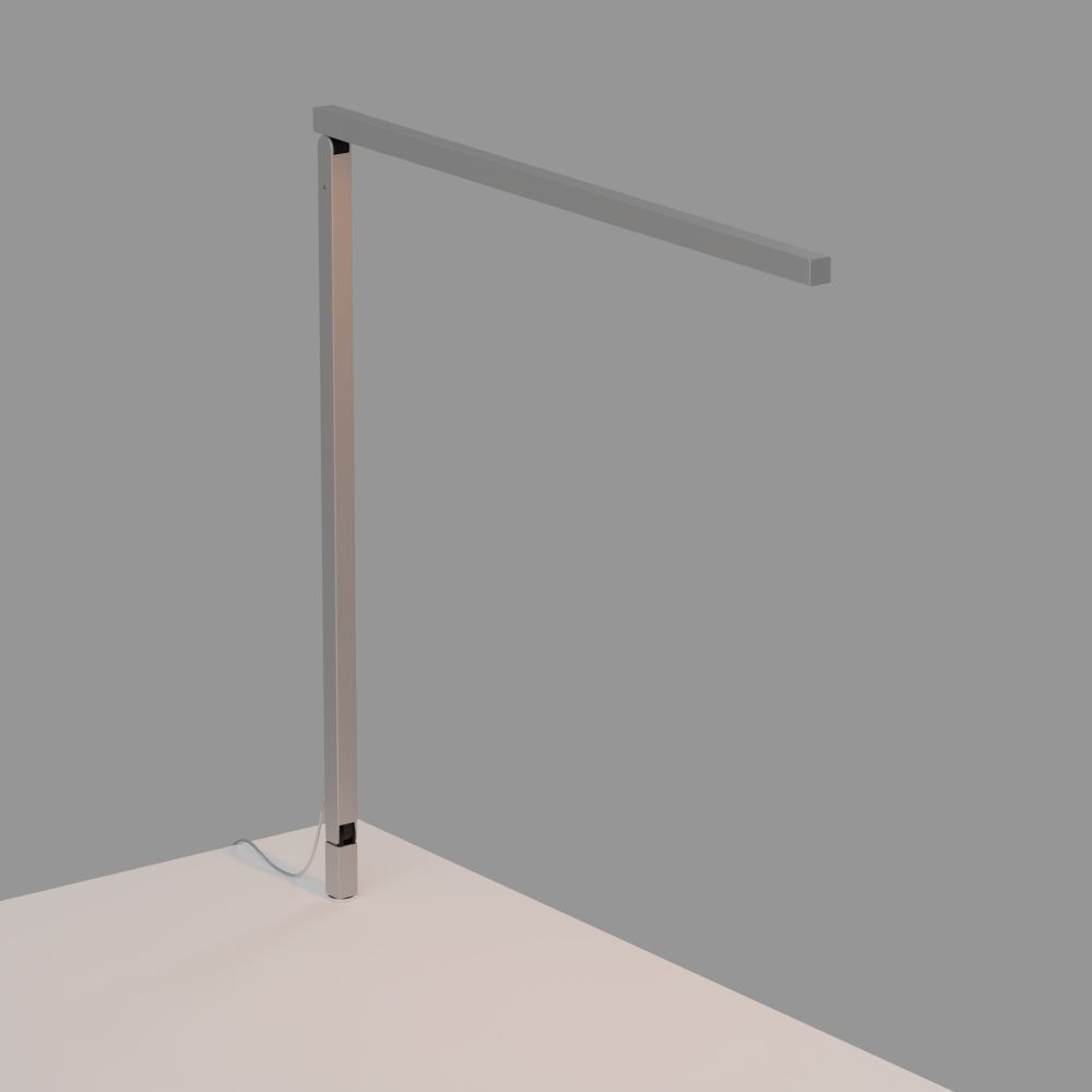 Koncept Lighting ZBD1000-W-SIL-THR Z-Bar Solo LED Desk Lamp Gen 4 with through-table mount (Warm Light; Silver)